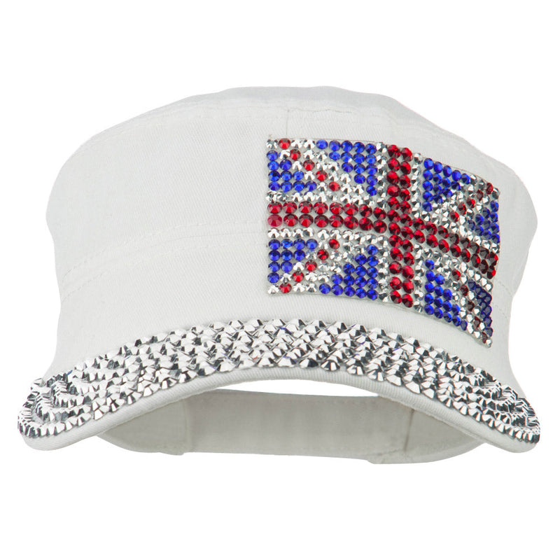 Jewel Army Cap with Great Britain Flag