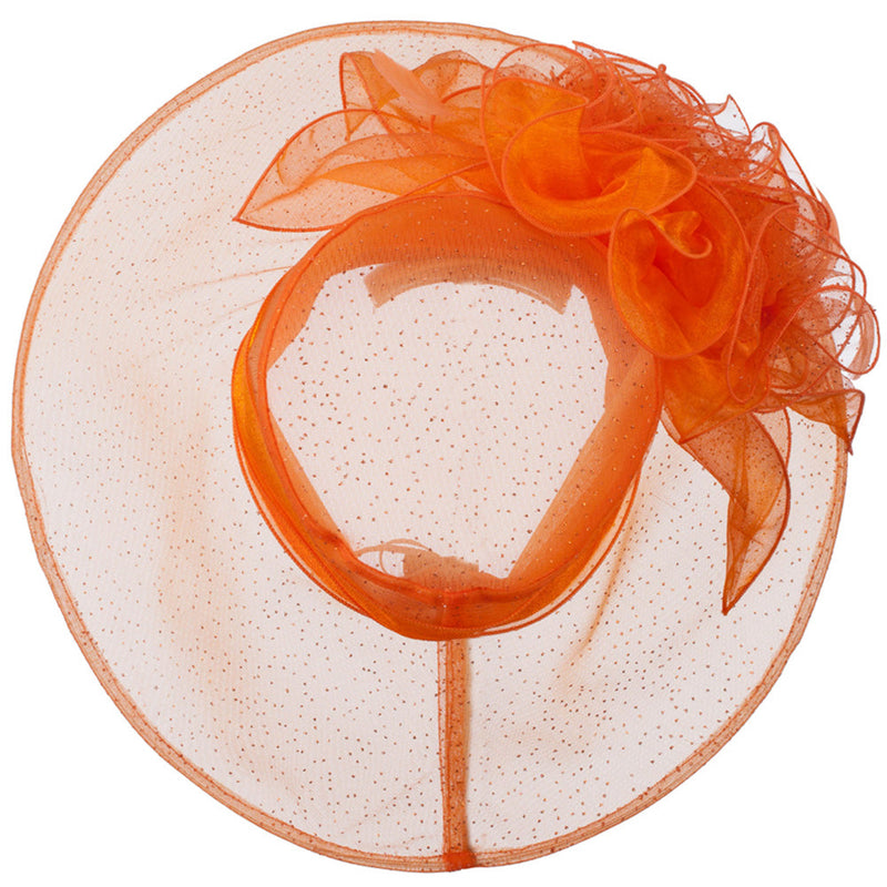 Glitter Bow Accent Organza Hat
