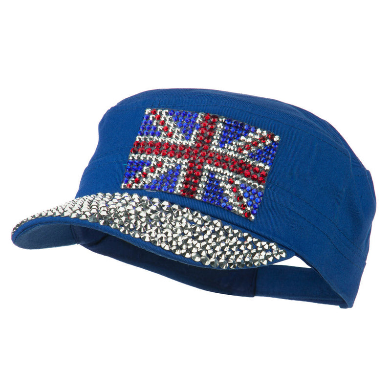 Jewel Army Cap with Great Britain Flag