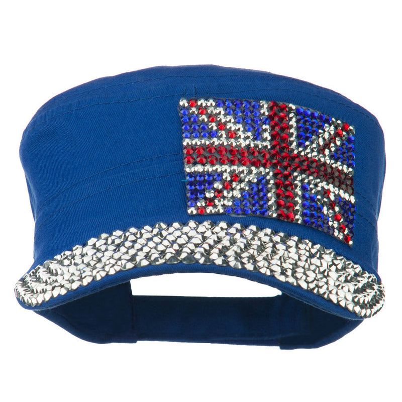 Jewel Army Cap with Great Britain Flag
