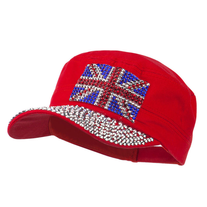 Jewel Army Cap with Great Britain Flag