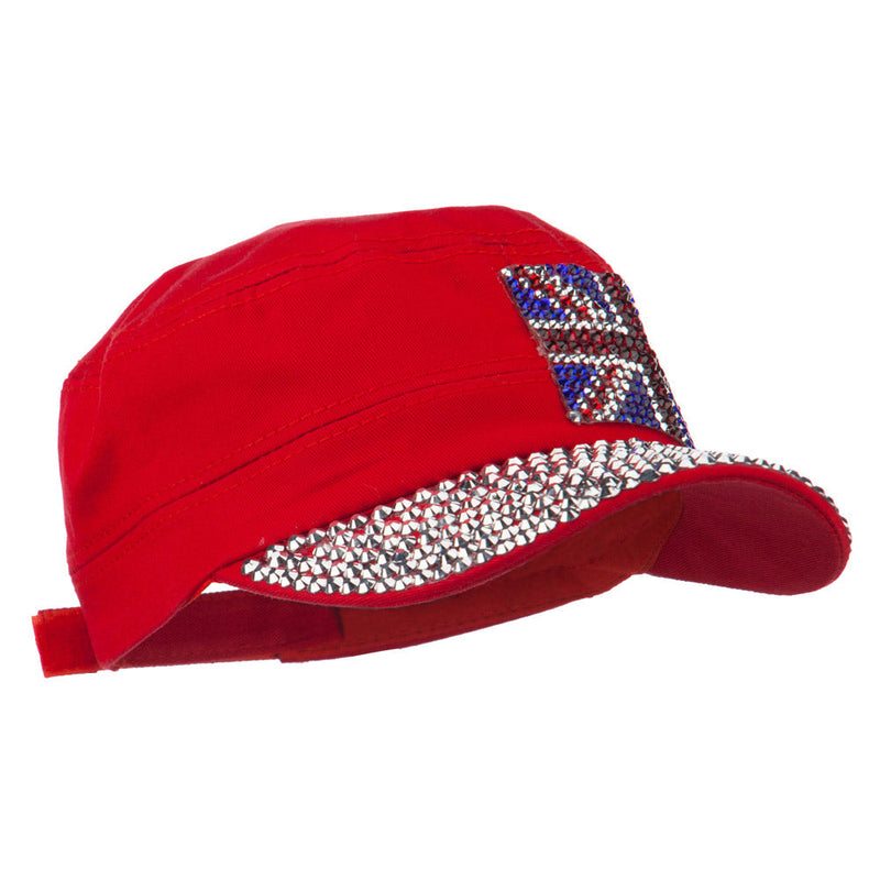 Jewel Army Cap with Great Britain Flag