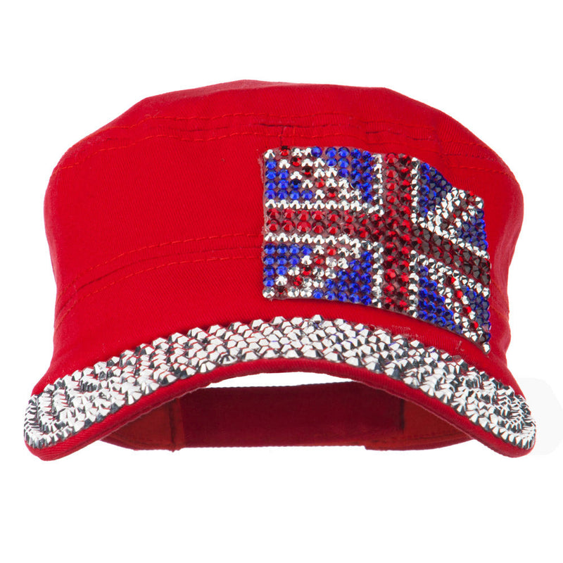 Jewel Army Cap with Great Britain Flag