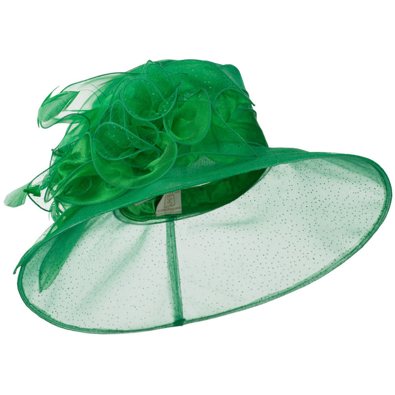 Glitter Bow Accent Organza Hat