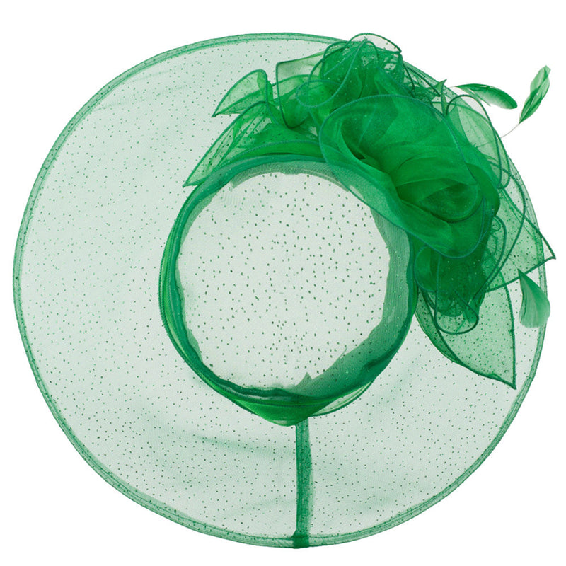Glitter Bow Accent Organza Hat