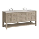 James Martin Breckenridge 72" Double Bathroom Vanity, Whitewashed Oak