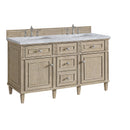 James Martin Lorelai 60" Double Bathroom Vanity, Whitewashed Oak
