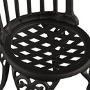 Black Ornate Outdoor Patio Garden Aluminum 3 Piece Bistro Set