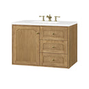 James Martin Laurent 36" Dual Mount Single Bathroom Vanity, Light Natural Oak