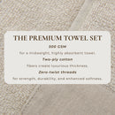 Cotton Linen-Like Border 6-Piece Towel Set - Priya Collection by Great Bay Home