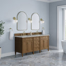 James Martin Brittany 72" Double Bathroom Vanity, Pecan
