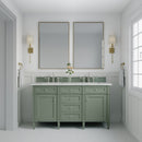 James Martin Brittany 60" Double Bathroom Vanity, Smokey Celadon