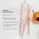 Pacific Bamboo Straws in Copper Set of 4 by Viski