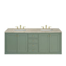 James Martin Chicago 72" Double Bathroom Vanity, Smokey Celadon