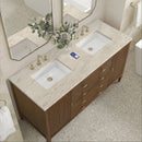 James Martin Myrrin 60" Double Bathroom Vanity, Mid-Century Walnut