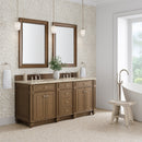 James Martin Bristol 72" Double Bathroom Vanity, Saddle Brown