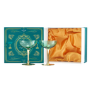 Colored Coupe Art Deco Glasses Gold Set Of 2 12 Oz Classic Cocktail Glassware For Champagne Martini by The Wine Savant