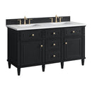 James Martin Lorelai 60" Double Bathroom Vanity, Black Onyx