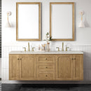 James Martin Laurent 72" Dual Mount Double Bathroom Vanity, Light Natural Oak