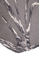 Gem Curved Stripes Gray Hand Tufted 5x5 Wool Area Rug