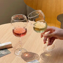 Gem spark coupe goblet gold bead dining room crystal glass set by Decorbites