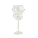 Gem spark coupe goblet gold bead dining room crystal glass set by Decorbites