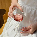 Gem spark coupe goblet gold bead dining room crystal glass set by Decorbites