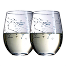Set Of 2 Zodiac Sign Wine Glasses With 2 Wooden Coasters By Astrology Drinking Glass by The Wine Savant