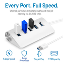 USB 3.0 Hub Aluminum Expansion Dock with Four Ports by LJGDeals