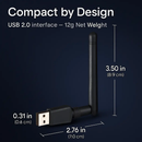 Dual-Band USB WiFi Adapter for Fast Connectivity by LJGDeals