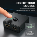Bi-directional HDMI Switcher - 2-in/1-out or 1-in/2-out by LJGDeals