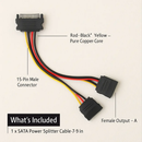 15Pin Y Splitter Cable Adapter for Hard Drive Power by LJGDeals