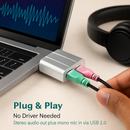 USB Audio Adapter External Stereo Sound Card w/ 3.5mm Headphone Microphone Jack Sound Converter For PC Laptops by LJGDeals