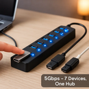 7-Port USB 3.0 Hub with Individual On/Off Switch by LJGDeals