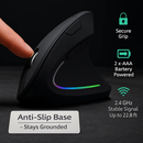 Wireless Vertical Mouse with 6 Buttons and Adjustable DPI by LJGDeals