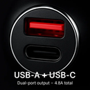 Dual Port USB Type-C Car Charger with Fast Charge by LJGDeals