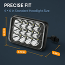 4x6in Car LED Headlights for 10-80V Vehicles by LJGDeals