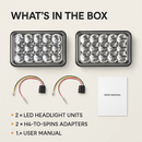 4x6in Car LED Headlights for 10-80V Vehicles by LJGDeals