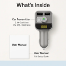 Car Wireless FM Transmitter for In-Car Audio USB Charging by LJGDeals