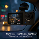 3-Channel Dash Cam Front Inside Rear Recording by LJGDeals