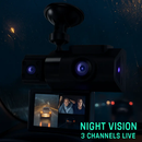Car Dash Cam 2K 3-Channel GPS WiFi Night Vision by LJGDeals