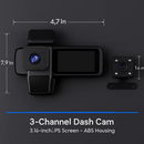 3-Channel WiFi Dash Cam with Night Vision and G-Sensor by LJGDeals