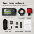 WiFi FHD 1080P Car Dash Cam 3 Channels Front Rear Inside Dash Camera with Loop Recording Reversing Image Night Vision 170° Wide Angle Support 64G MMC by LJGDeals