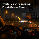 WiFi FHD 1080P 3 Channel Car Dash Cam Front Rear Inside With 32G MMC Card Motion Detection Loop Recording Infrared Night Vision Surveillance Car Camer