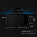 WiFi FHD 1080P 3 Channel Car Dash Cam Front Rear Inside With 32G MMC Card Motion Detection Loop Recording Infrared Night Vision Surveillance Car Camer by LJGDeals