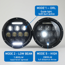 7In Round LED Headlight for Jeep Wrangler TJ JK CJ Plug-Play by LJGDeals
