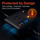 Car Inverter 200W 12V to 110V - Dual AC Outputs, Type-C USB by LJGDeals
