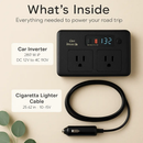 Car Inverter 200W 12V to 110V - Dual AC Outputs, Type-C USB by LJGDeals