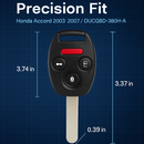 Remote Key Fob Shell with Buttons for Honda Accord by LJGDeals