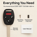 Remote Key Fob Shell with Buttons for Honda Accord by LJGDeals